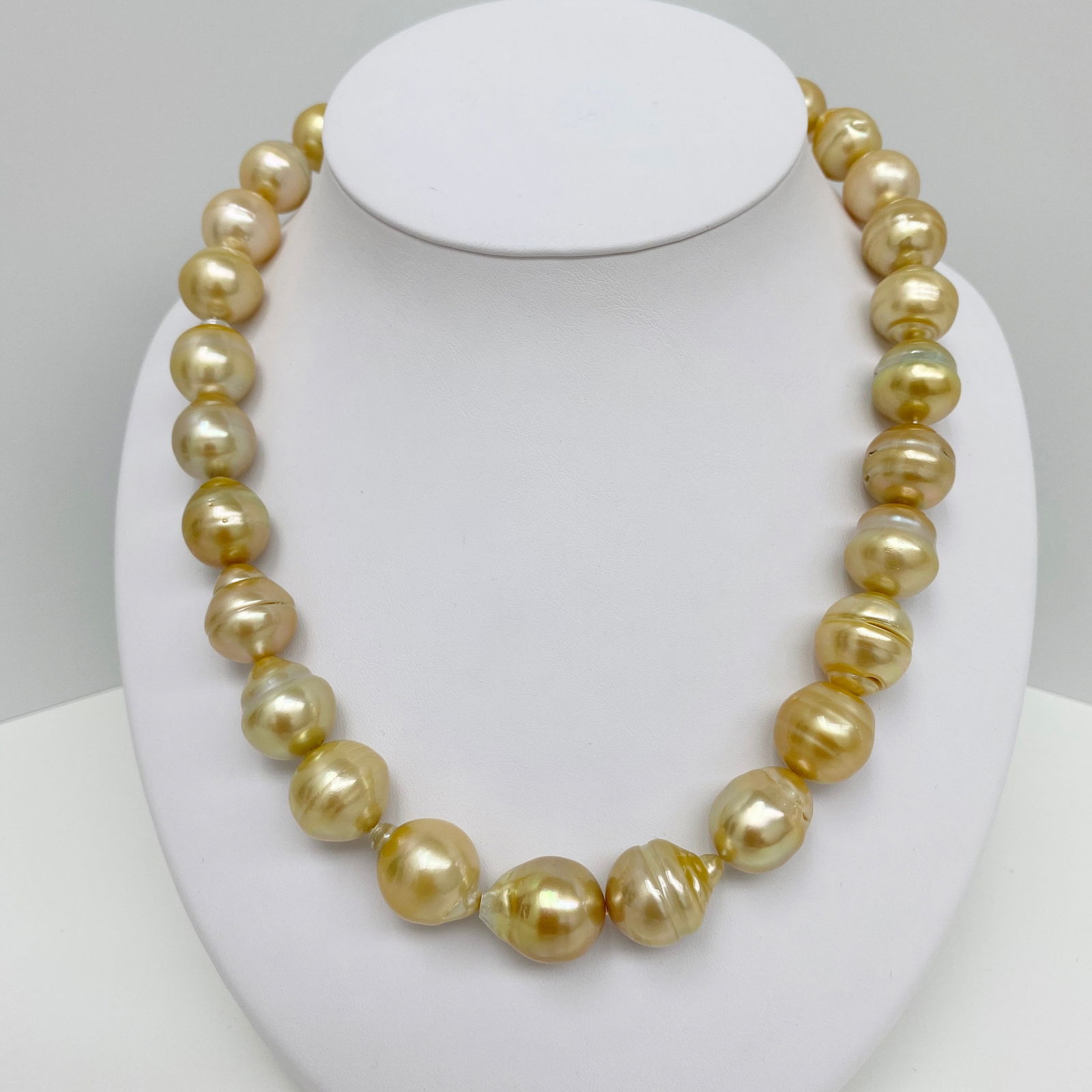 14-16mm South Sea Golden Circled Baroque Pearl Necklace with 14k Clasp (1 of 3)