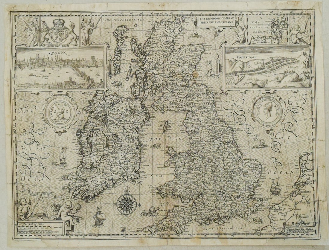 1611 Speed Map of the British Isles -- The Kingdome of Great Britaine and Ireland (1 of 1)