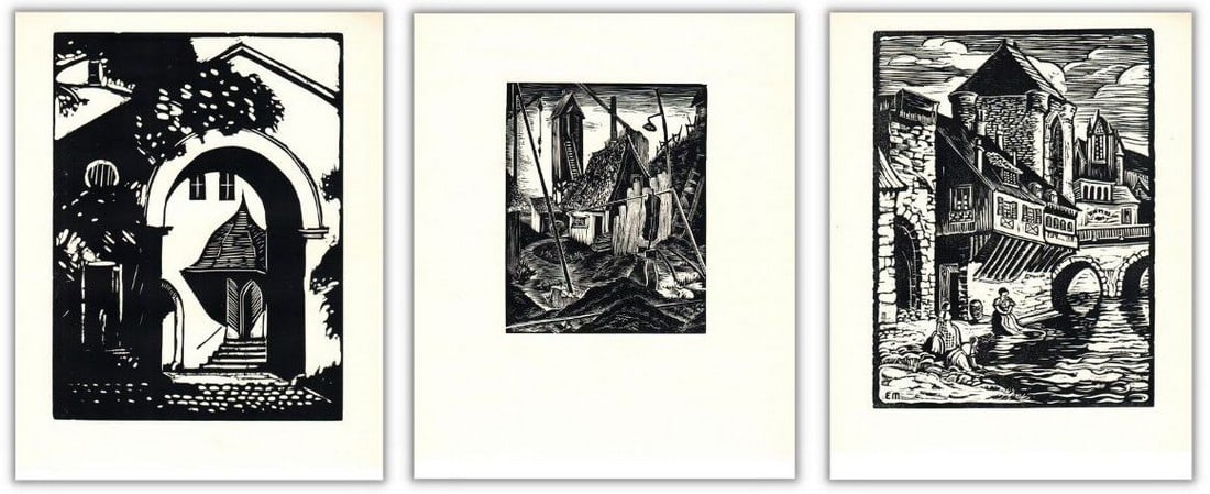 Bundle- 3 Assorted Various Artists late 1930's authentic Etchings (1 of 4)