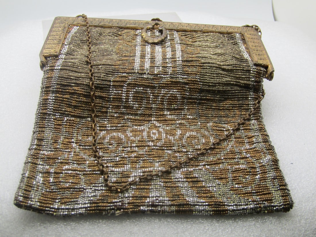 Vintage Two-Tone Art Deco Beaded Purse,  1920's (1 of 12)