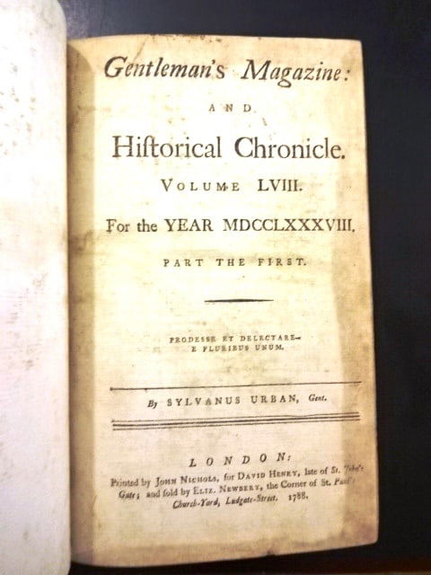1788 Gentleman's Magazine Benjamin Franklin Constitution (1 of 9)