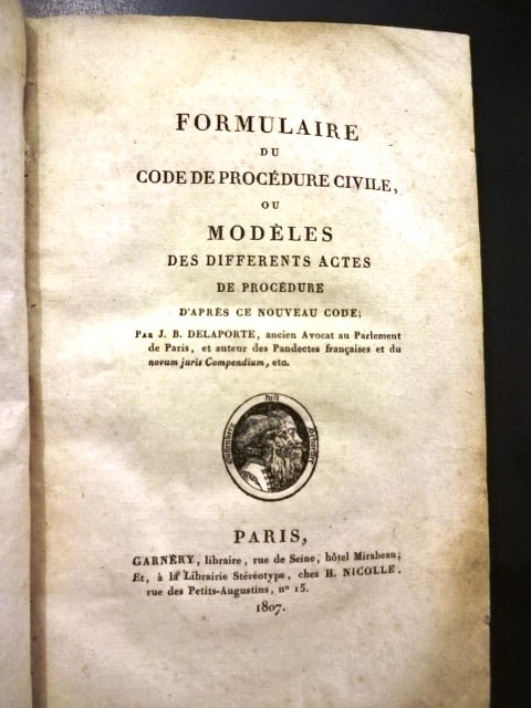 1807 French Law Book Civil Procedure (1 of 2)