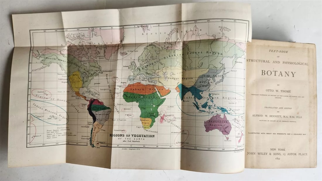 1877 TEXT BOOK of STRUCTURAL & PHYSIOLOGICAL BOTANY O. THOME antique ILLUSTRATED (1 of 20)