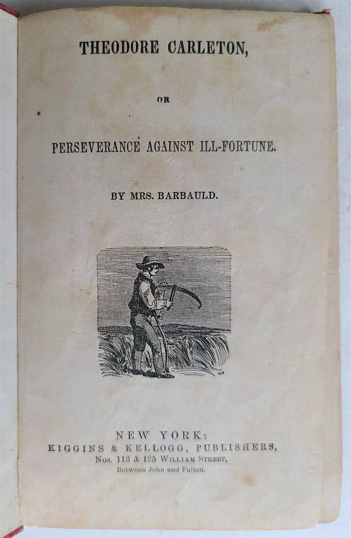 1856 CHILDREN'S BOOK PERSEVERANCE AGAINST ILL-FORTUNE antique AMERICANA rare (1 of 19)