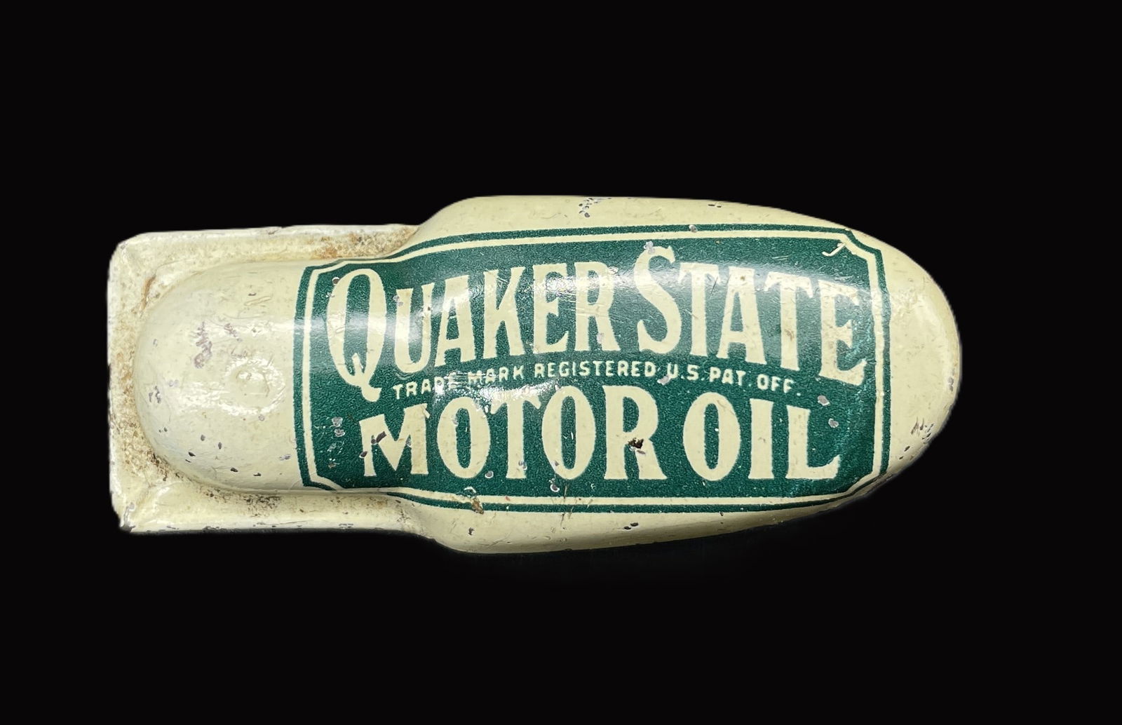 VINTAGE QUAKER STATE MOTOR OIL GAS ADVERTISING TIN LITHO NOISE MAKER CLICKER (1 of 8)