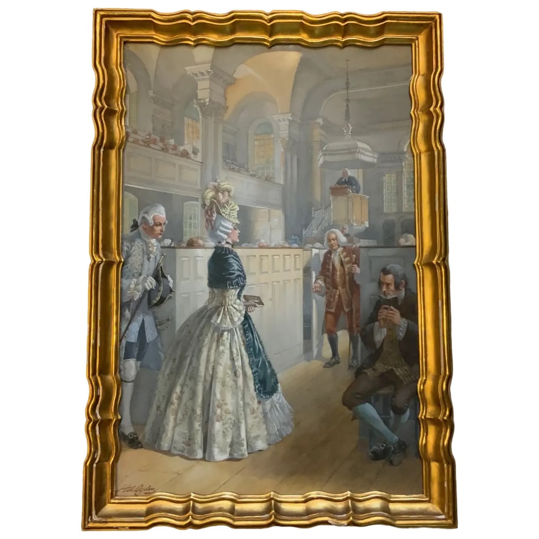 Watercolor by “Henry Ogden” Colonial Social Life (1 of 6)