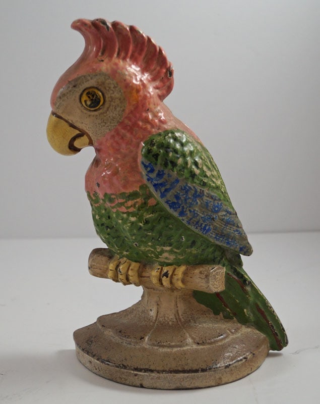 Cockatoo on Perch Hubley Cast Iron Doorstop (1 of 5)