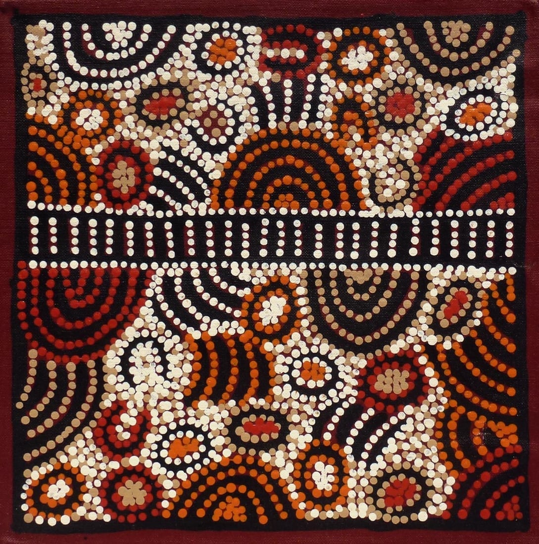 Fine dot painting by the Australian Aboriginal artist Kim Butler Napurrula (1 of 4)