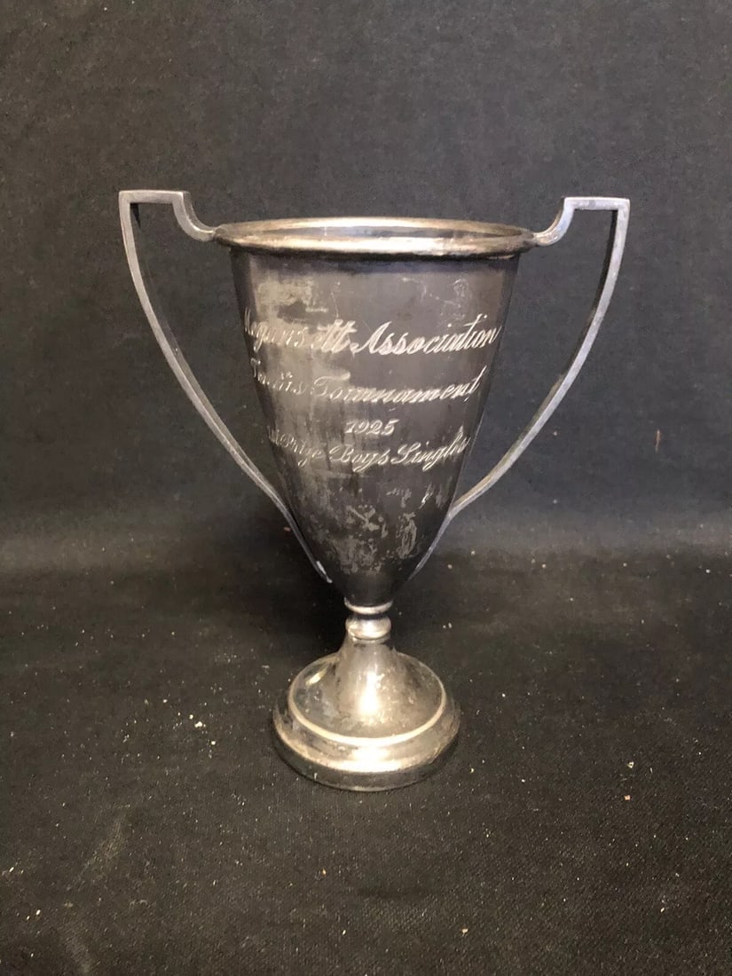 1925 7 1/4” Megansett Assoc Tennis Loving Cup Trophy Falmouth Ma: It measures 7 1/4” x 5 3/4” and is dated 1927. It has wear as shown in the photos Shipping: Domestic: Flat-rate of $15.00 to anywhere within the contiguous U.S. International: Foreign ship