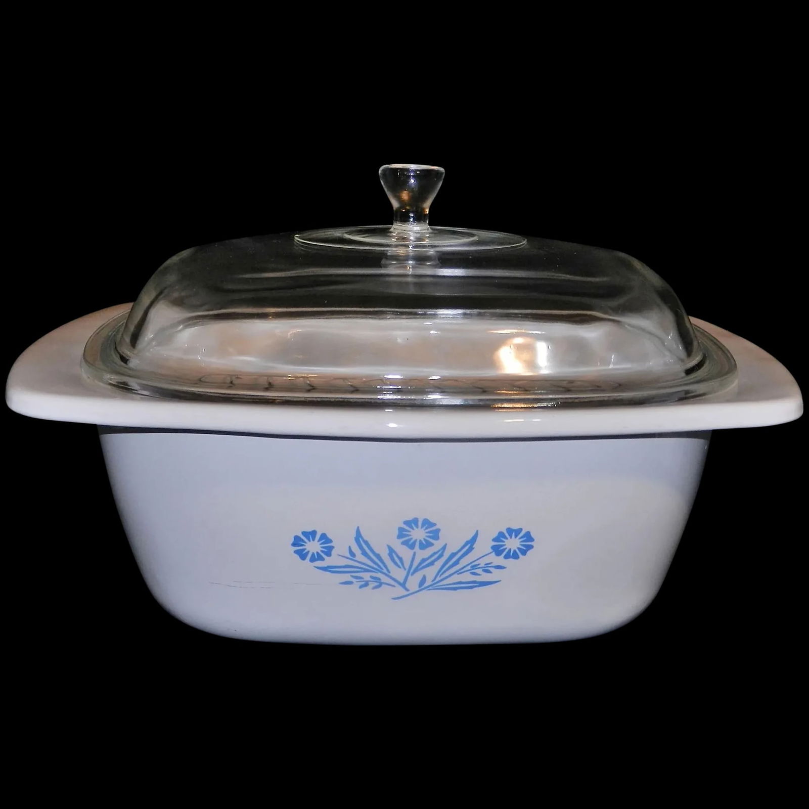 Vintage Corning Blue Cornflower 4 Qt. Dutch Oven P-34-B with Dome Lid (1 of 8)