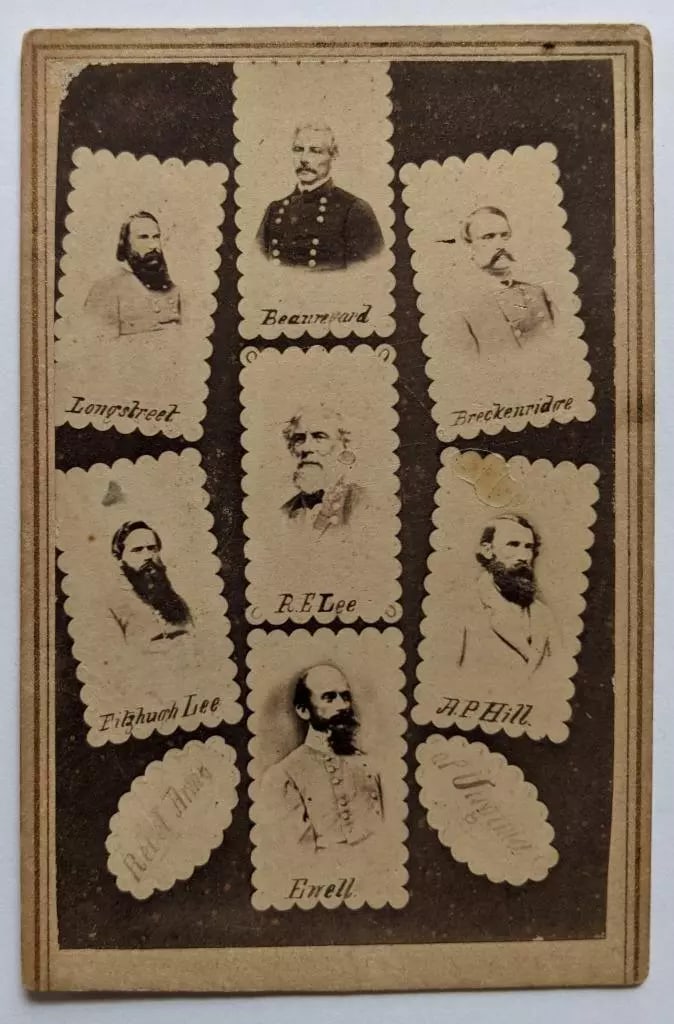c1865 CIVIL WAR ERA CDV PORTRAITS COLLAGE, CONFEDERATE REBEL ARMY of VA, ANTHONY (1 of 2)