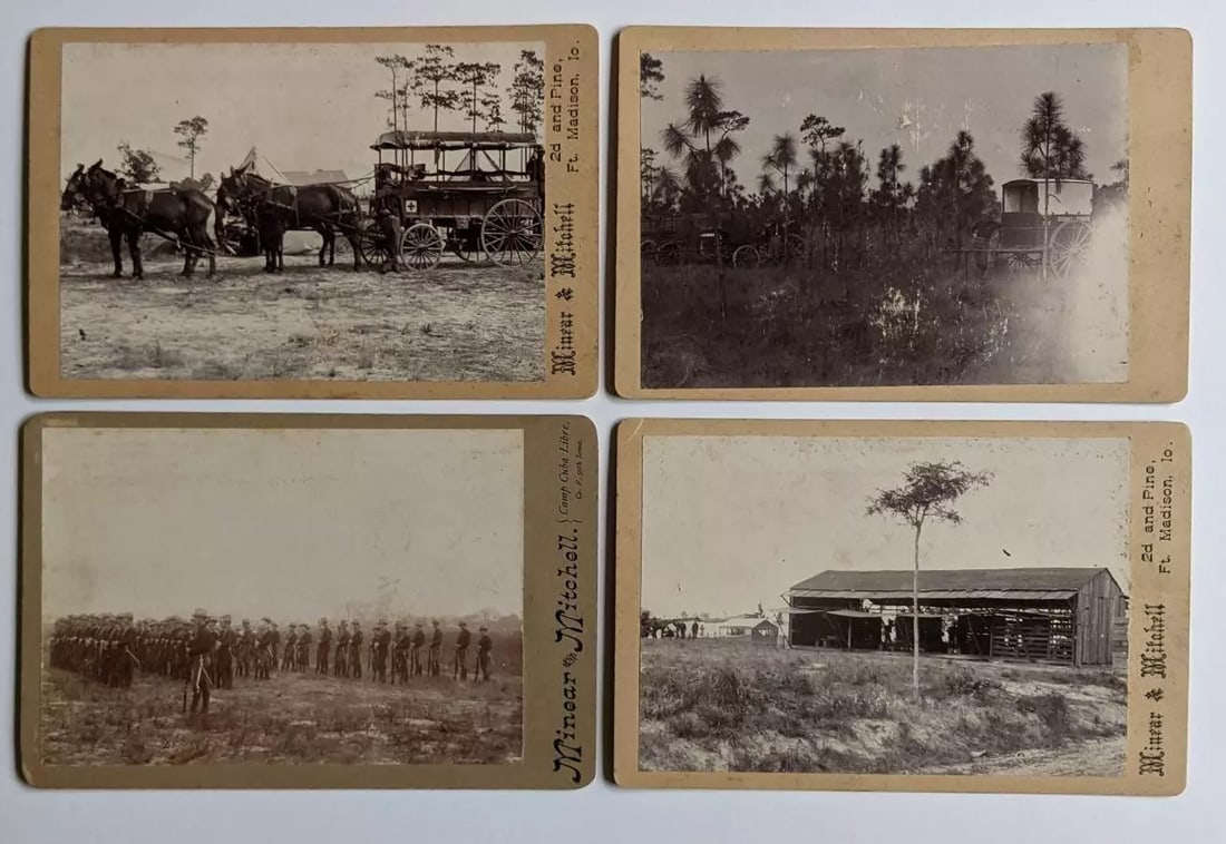 LOT of 4 SPANISH AMERICAN WAR US ARMY SIGNAL CORPS CAMP CUBA LIBRE 50th IOWA (1 of 6)