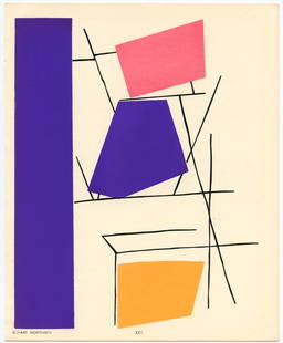Richard Mortensen pochoir | Temoignages pour l'art abstrait: Medium: pochoir. Printed in 1952 for the Temoignages pour l'art abstrait portfolio (Witnesses for Abstract Art) and published by Editions d'Art d'Aujourd'hui in an edition of 1500. Size: 9 3/8 x 7 3/4