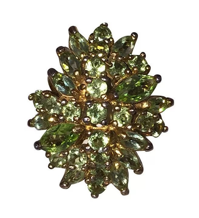 Peridot Cluster Cocktail Ring18 kt Gold Vermeil over Sterling Silver (1 of 6)