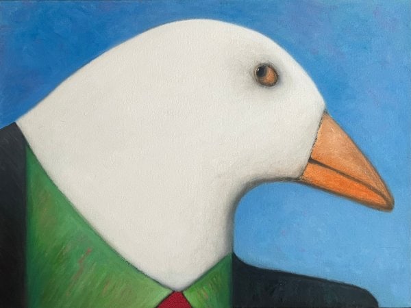 Ken Hoffman: Duck Man: Artist: Ken Hoffman Title: Duck Man Date: 2005 Medium: Oil on Canvas Dimensions: 18 1/2 x 25 in ; 47 x 63.5 cm Signed and Dated: Signed, Dated, and Titled on Verso Provenance: Collection of well-known