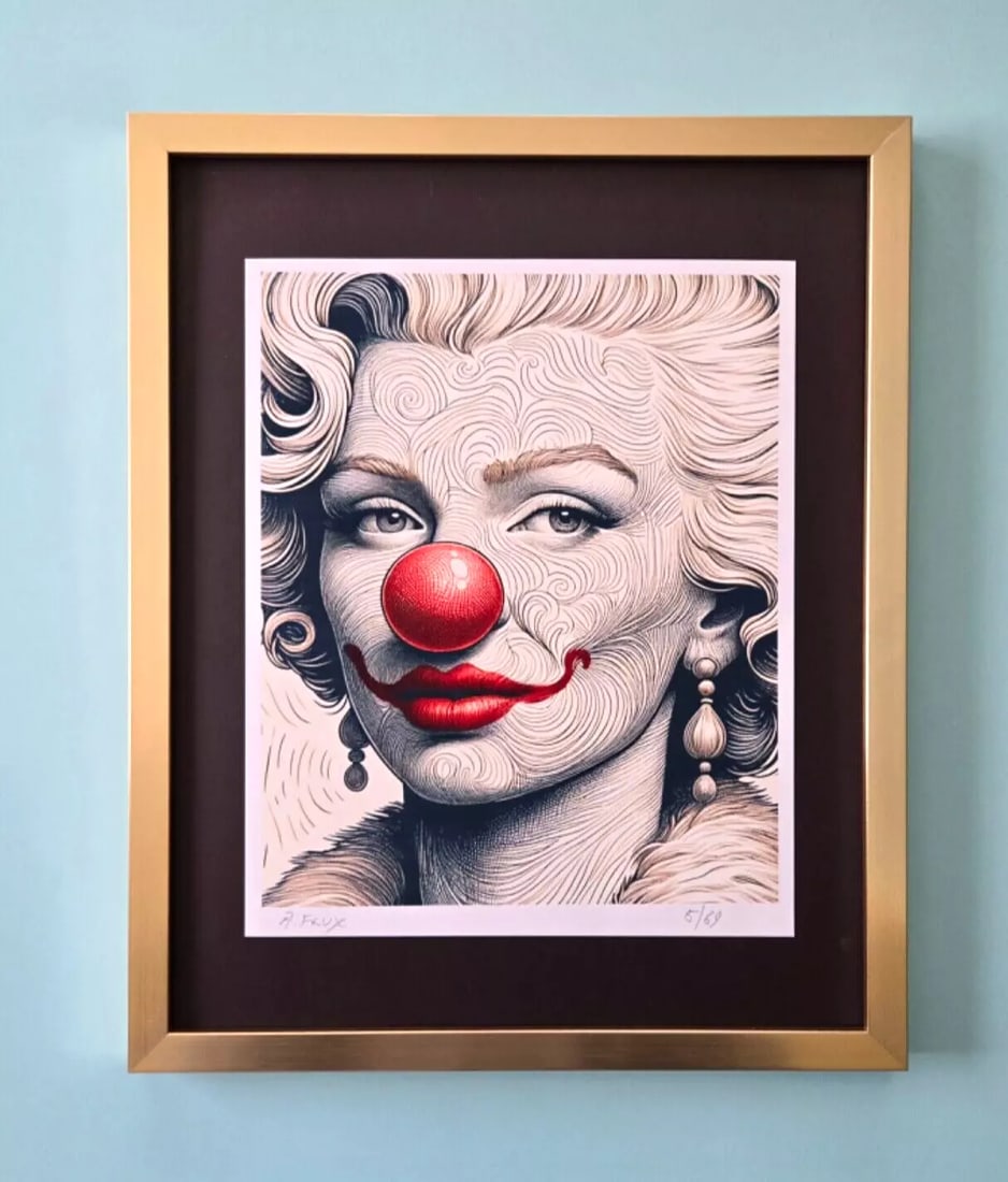 AIDAN FLUX | Hand Signed Authentic Print Framed Marilyn Monroe | COA: This is a one-of-a-kind Hand Signed Authentic Giclee by AIDAN FLUX. From his Series "American Icons" The artist has created a stunning piece of art that features a powerful message about women's empow