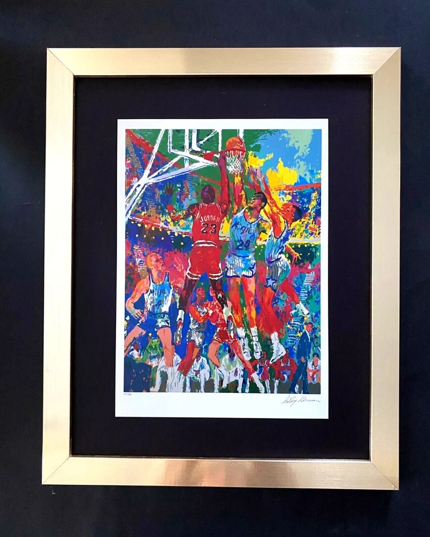 LeRoy Neiman " MICHAEL JORDAN " Signed Pop Art Mounted and Framed in New 11x14 (1 of 2)