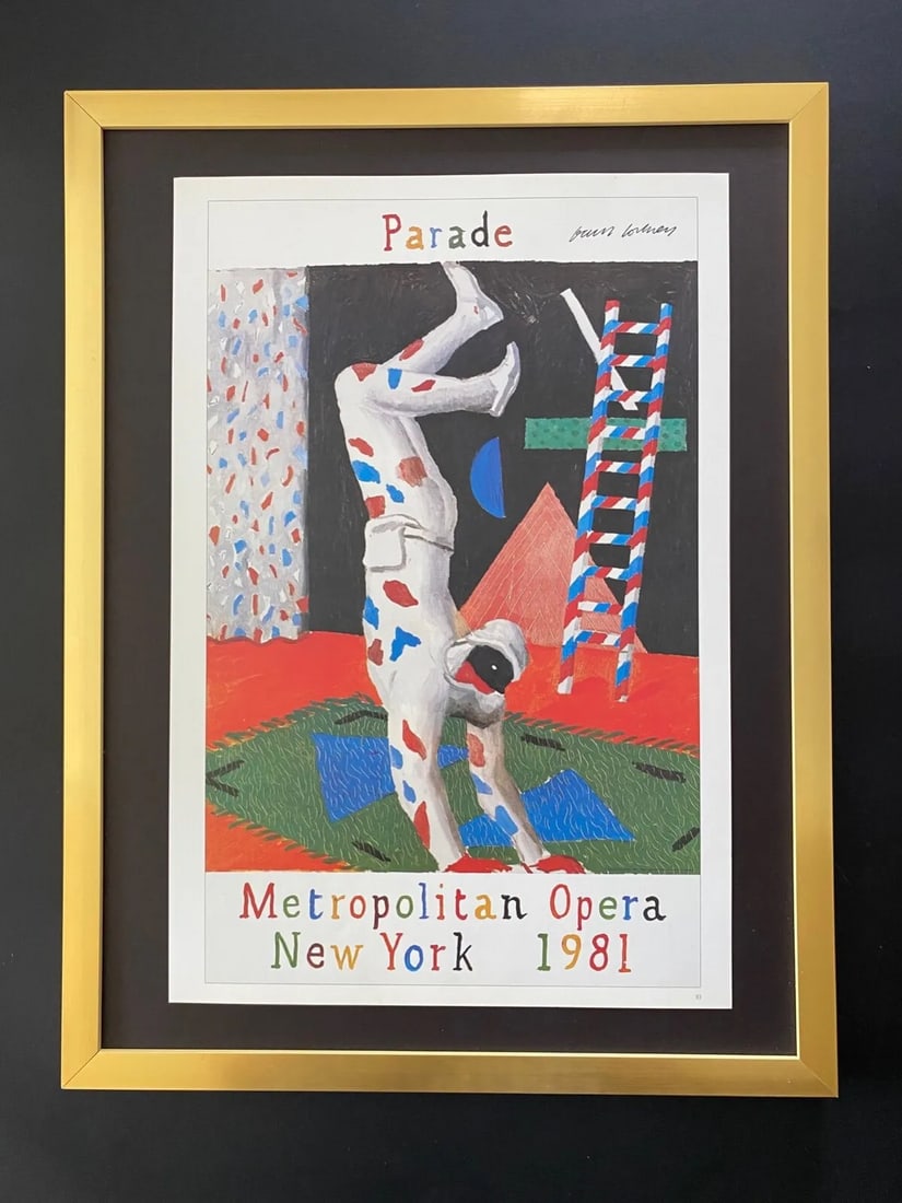 David Hockney | Vintage 1987 Signed Poster Opera Print | Mounted and Framed (1 of 2)
