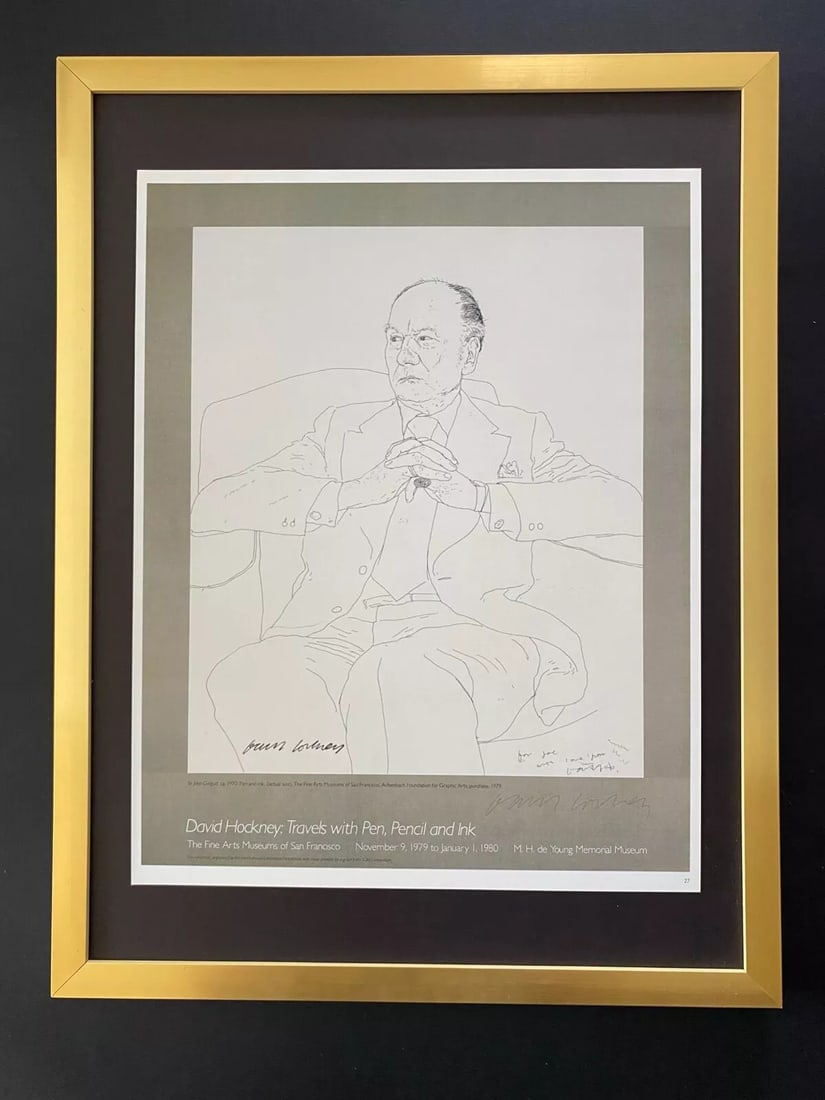 David Hockney | Vintage 1987 Signed Poster Print | Mounted and Framed (1 of 2)