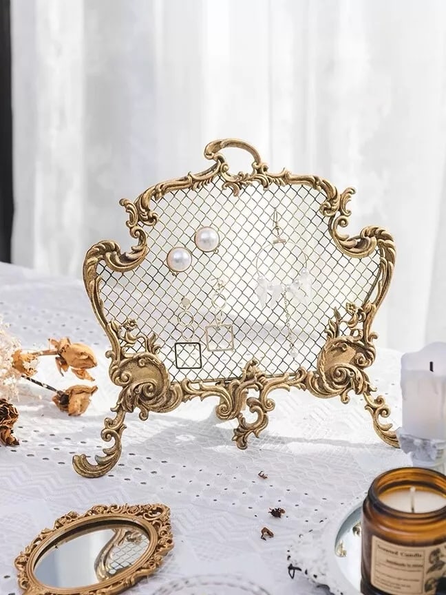 French Brass Earring Organizer Display Jewlery Holder (1 of 3)