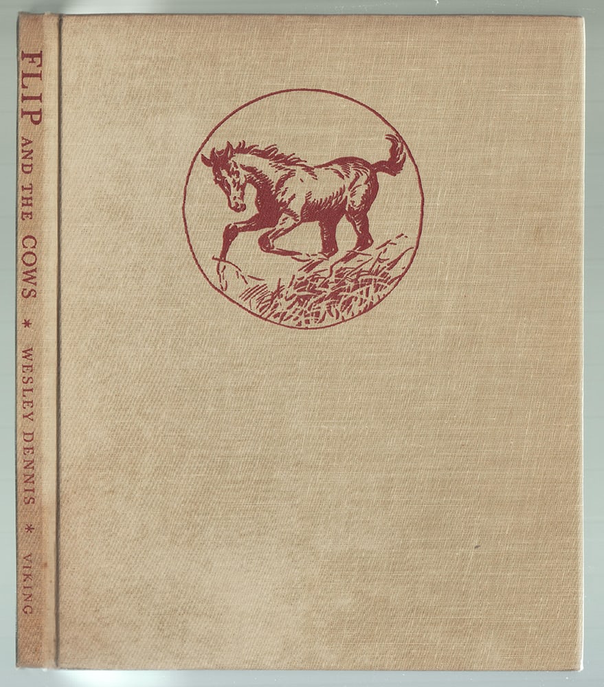 Flip & the Cows signed by Wesley Dennis (w/dj): According to some sources, books written and illustrated by Dennis are uncommon. This one is clearly signed on the half-title page by the author/illustrator. Some bleaching out to cover cloth, althoug