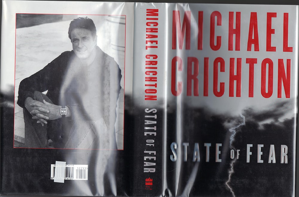 State of Fear, M. Crichton sgnd 1st ed.: Author, director, producer Crichton stood six feet nine inches tall. His impact on American fiction and American film was similarly larger than life. His novel Jurassic Park spawned an entire series o