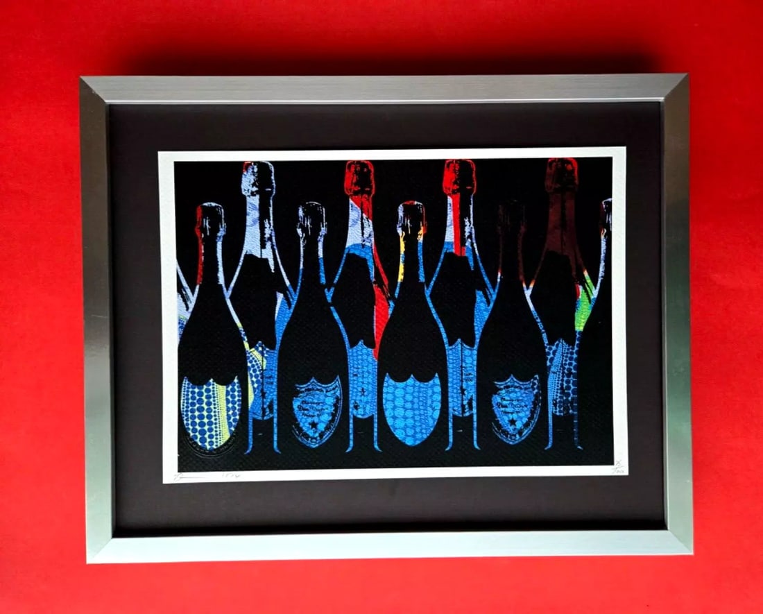 Death NYC | Hand Signed Original Certified Pop Art Print MY CHAMPAGNE #8 COA: Up for Sale this Beautiful and Scarce Print by Pop Art Graffiti Master Artist Death NYC Hand Signed in Pencil Numbered X/100 or Artist Proof This piece is mounted on a 14 x 11 in. black acid free blac