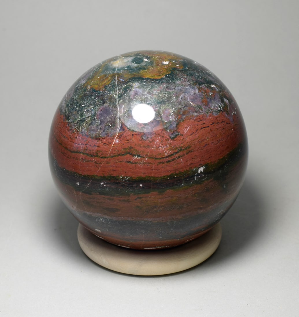 7.5 cm Polished Ocean Jasper sphere (1 of 4)