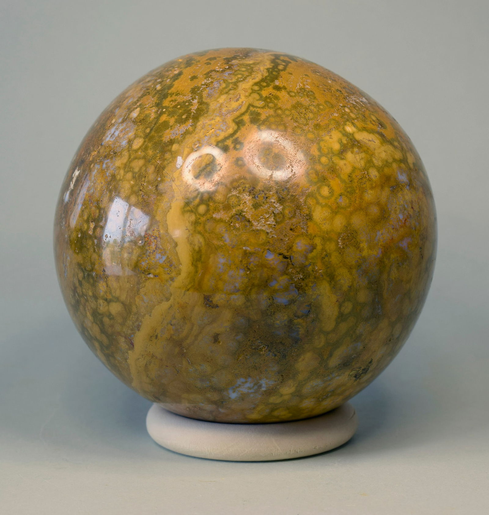 Polished Ocean Jasper sphere with outstanding colors (1 of 4)