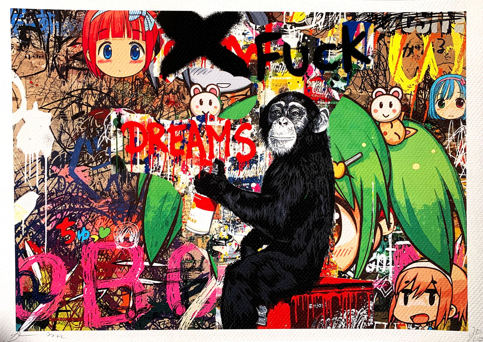 DEATH NYC Mr Brainwash: Title: DEATH NYC Mr Brainwash Date/Period: 21st Century Materials: Giclee on Fine art 300 gsm paper Artist: Death NYC, limited edition giclee on paper, out of eddition of 100 + AP, Hand signed in penc
