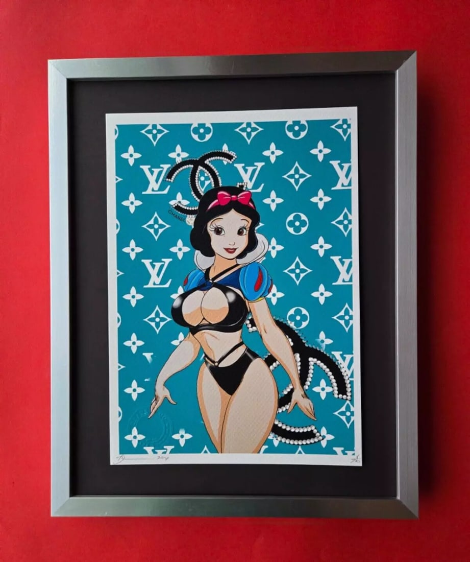 Death NYC | Hand Signed Original Pop Art Print MY REAL SNOW WHITE DISNEY #8 COA (1 of 3)