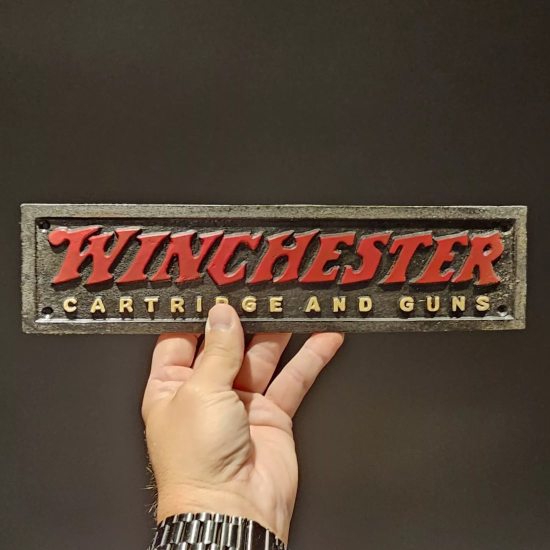 12" Cast Iron Winchester Plaque Sign (1 of 10)