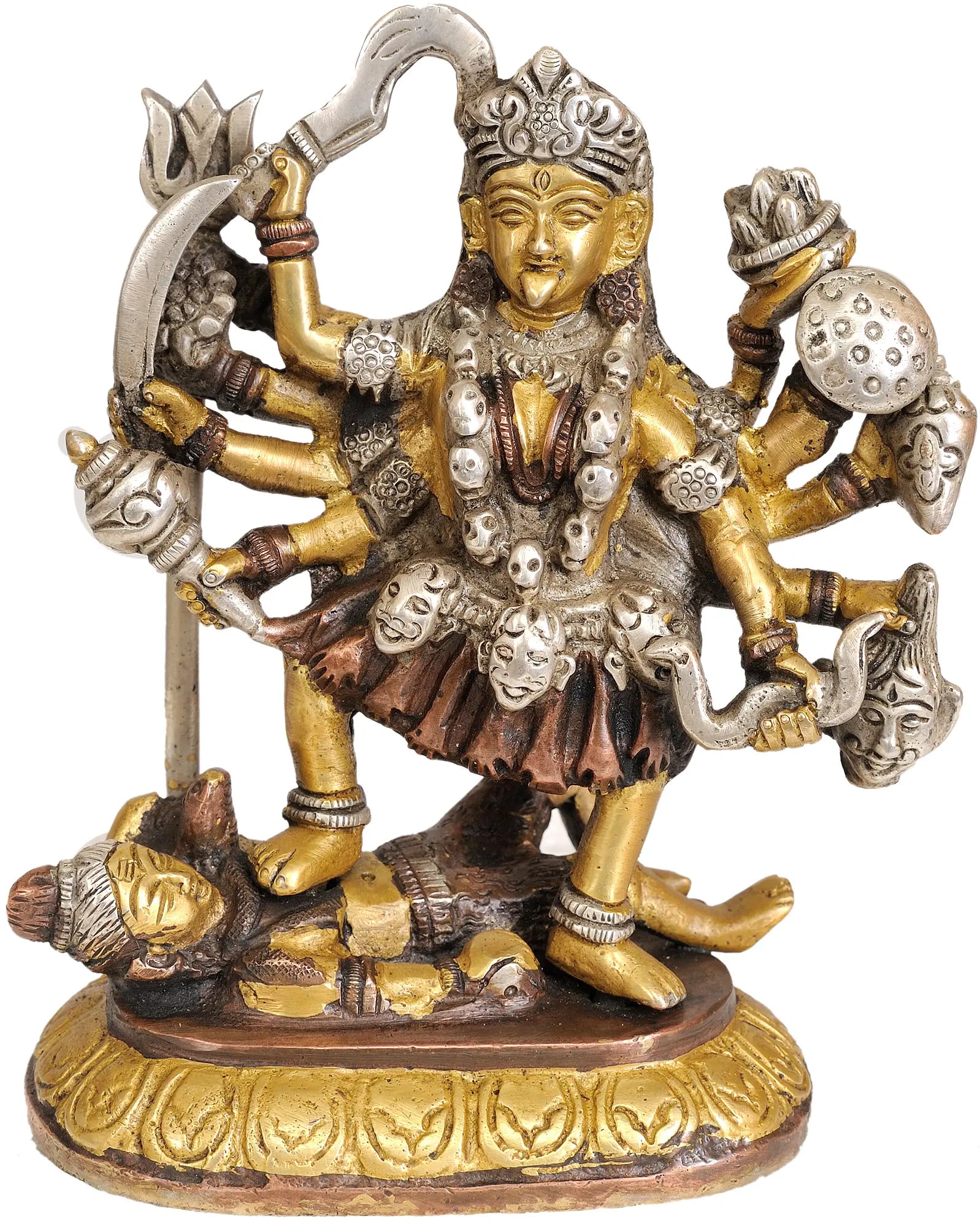 6" Small Brass Statue of Goddess Kali | Handmade | Made in India (1 of 2)