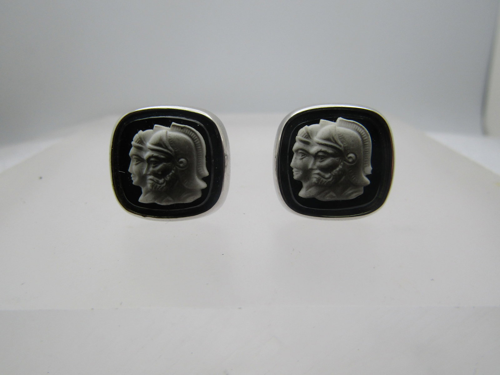 Vintage Knights Cuffinks, 1960's, Silver Tone (1 of 5)
