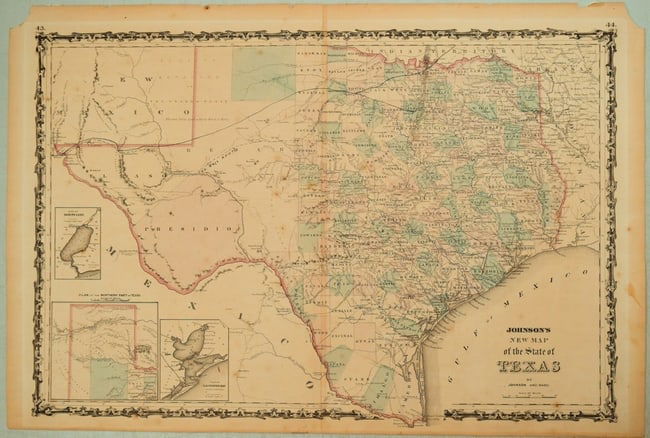 1863 Johnson Map of Texas -- Johnson's New Map of the State of Texas (1 of 1)