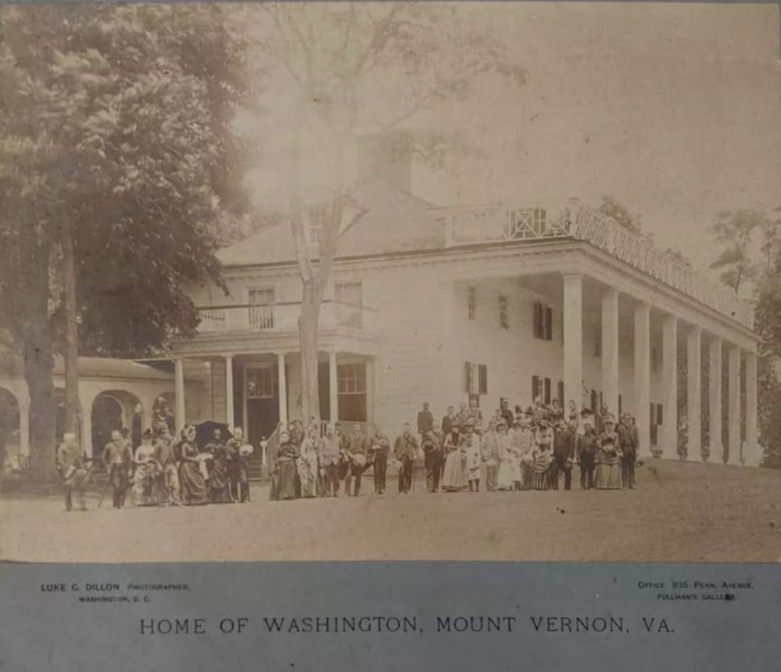 ca. 1890 ANTIQUE PHOTO on BOARD HOME OF GEORGE WASHINGTON MOUNT VERNON, Virginia (1 of 1)