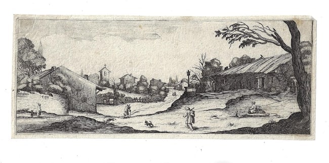 1640 Stefano Della Bella Landscape Engraving (1 of 1)