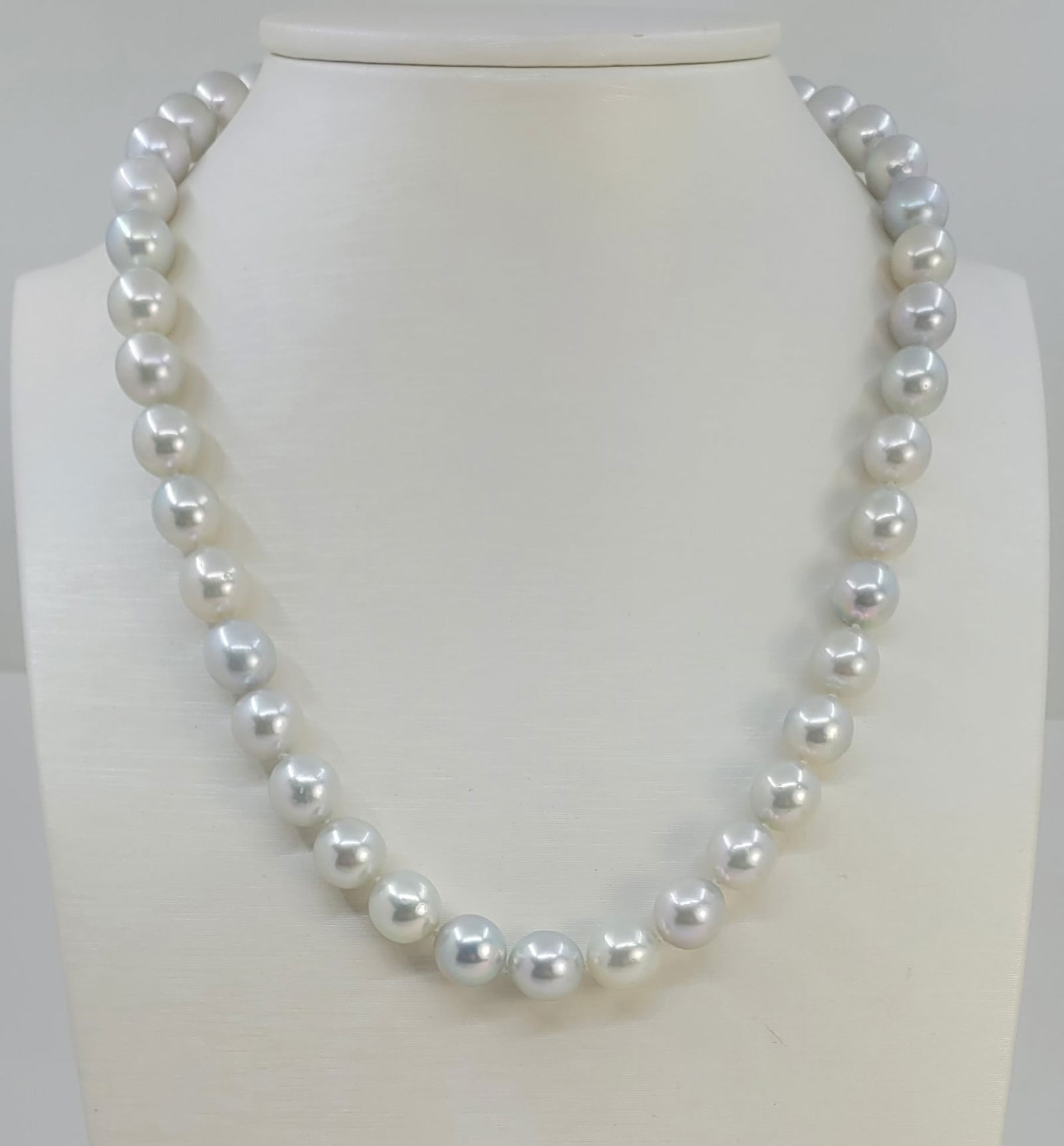 Necklace PSL Certified Silvery Akoya Pearls - 9.5x10.0mm (1 of 1)