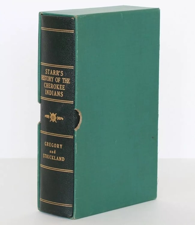 STARR'S HISTORY OF THE CHEROKEE INDIANS Signed Ltd. Edition: DescriptionTitle: STARR'S HISTORY OF THE CHEROKEE INDIANS Signed Ltd. EditionAuthor: Jack Gregory and Rennard Strickland (eds)Date: 1967Publisher: Indian Heritage Association Fayetteville, ArkansasEdi