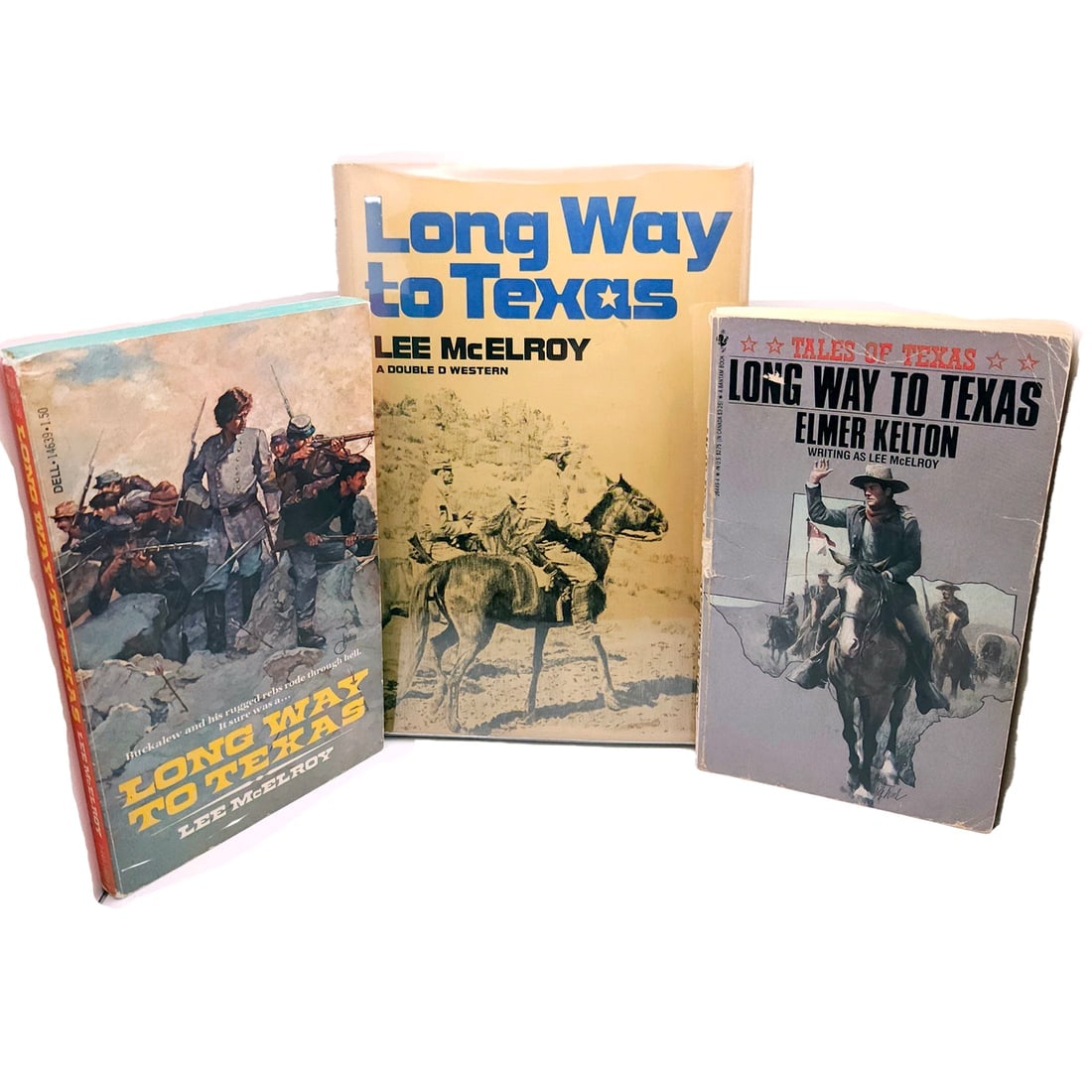 Long Way to Texas Elmer Kelton Writing as Lee McElroy 1st Edition Signed HC with Paperbacks (1 of 12)