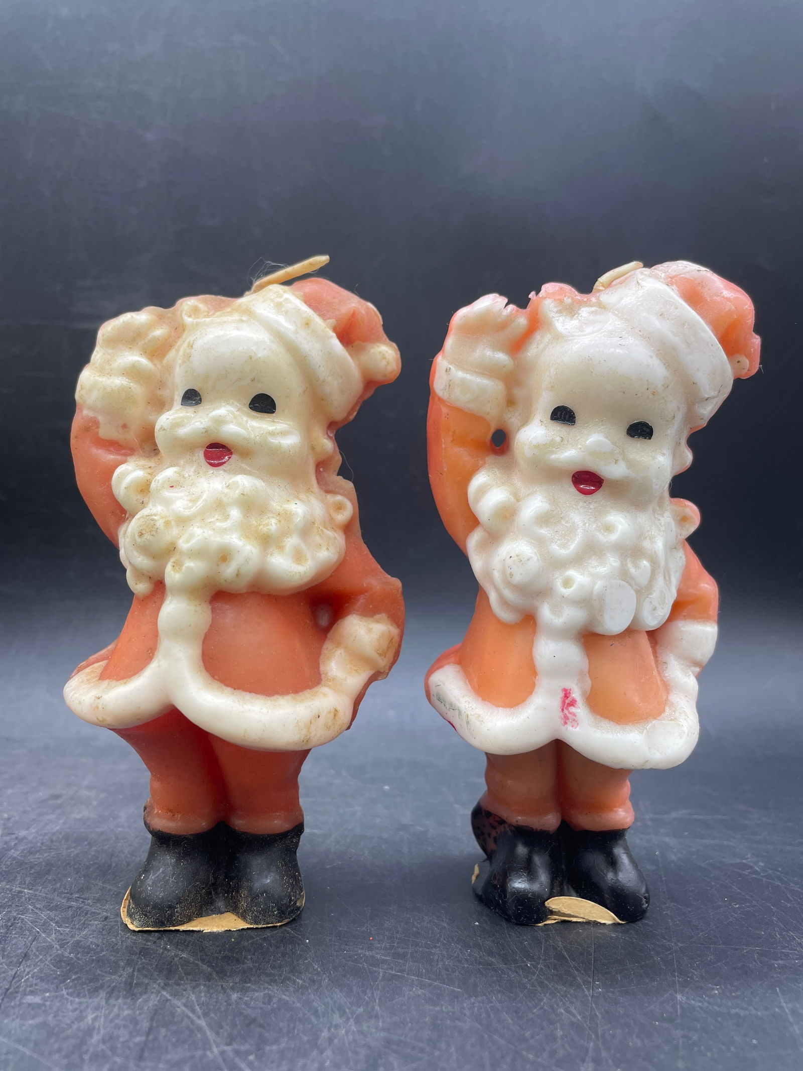 2 Vintage Santa Claus Christmas Candles Gurley (1 of 4)
