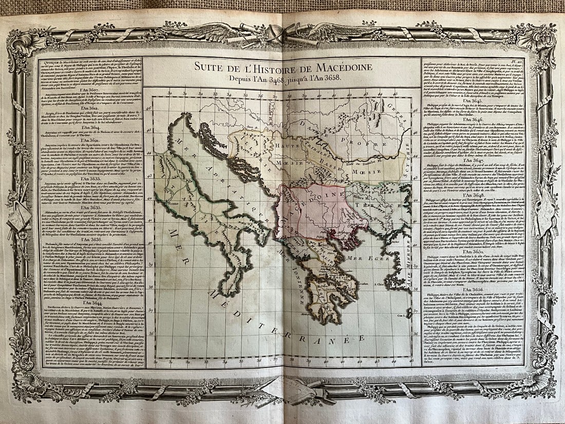 Ancient Pre-Alexander Macedonia and Balkans by Claude Buy de Mornas, 1762 (1 of 2)