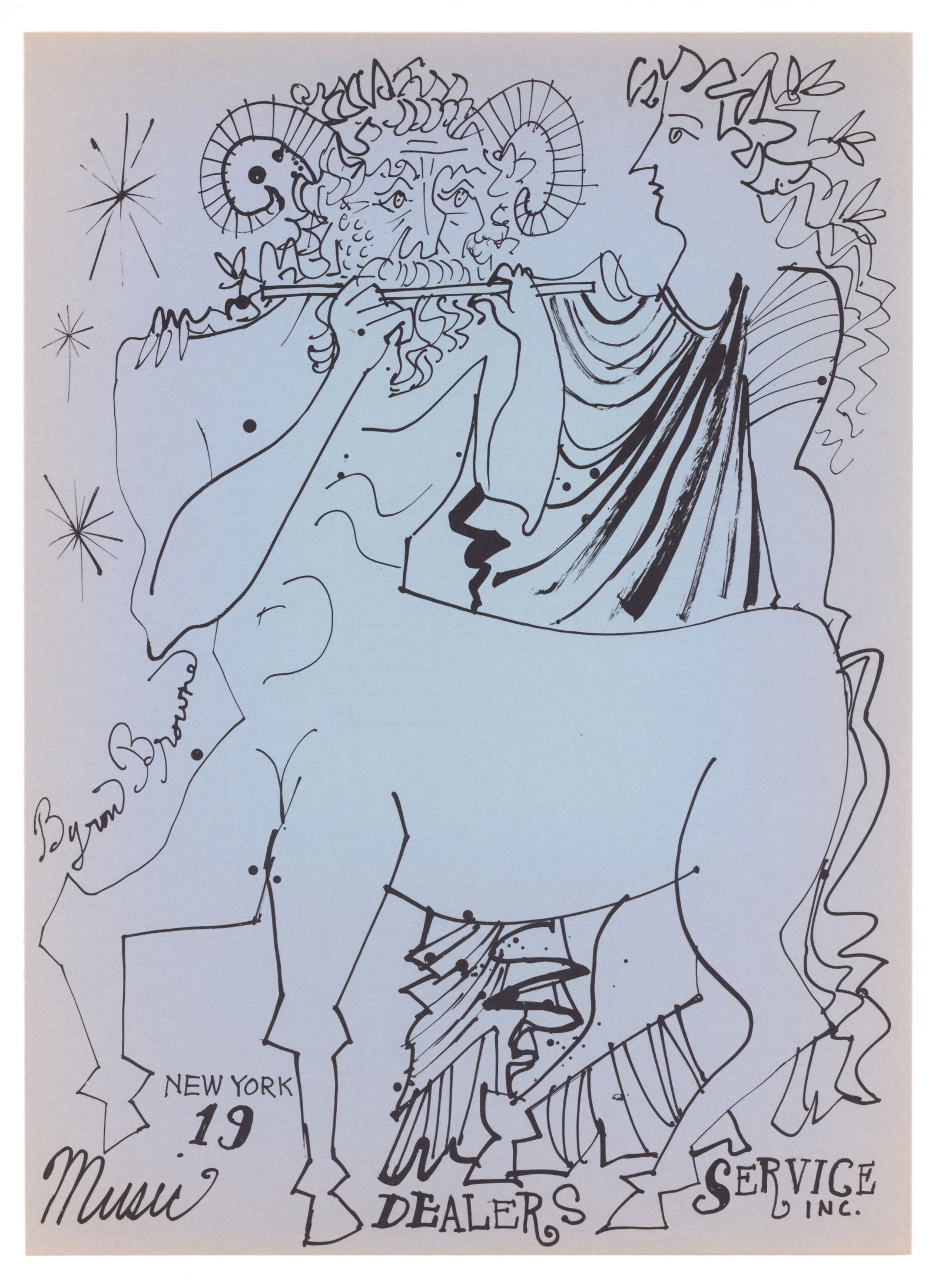 Byron Browne original lithograph: Medium: original lithograph. This lithograph was printed in 1956 for the "Improvisations" portfolio, published by the Artists Equity Association of New York on the occasion of the 1956 Spring Fantasia