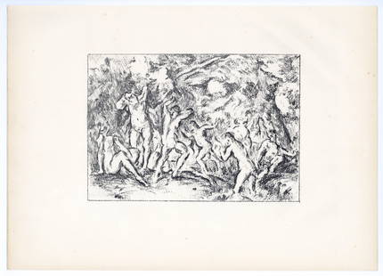 Ker Xavier Roussel original lithograph "The Bathers" 1914: Medium: original lithograph. Catalogue reference: Salomon 27. This lithograph was executed by K X Roussel in homage to Paul Cezanne, printed in 1914 and published in Paris by Bernheim-Jeune for the ra