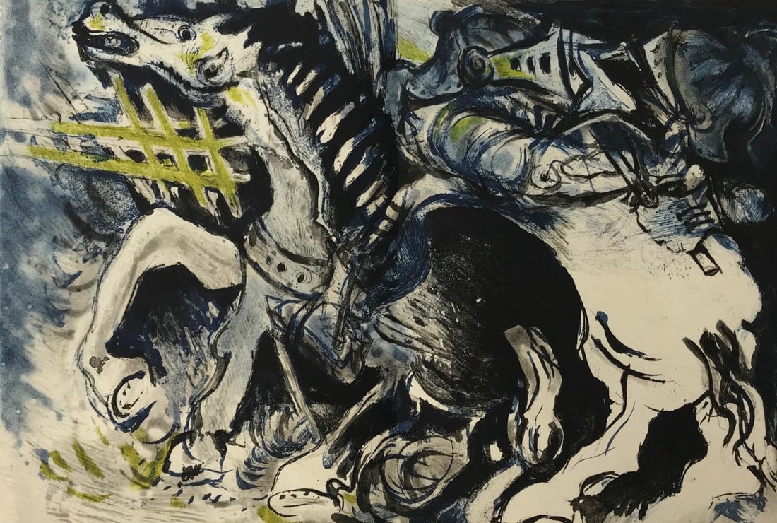 Edouard Pignon Original Engraving Chevaliers No. 5 1976: Artist: Edouard Pignon Country: France Title: Chevaliers No. 5 Medium: Original Copperplate Engraving Marks: Not signed, not numbered Paper Size: 15 x 22 inches Printed: 1976 on Arches en premier etat