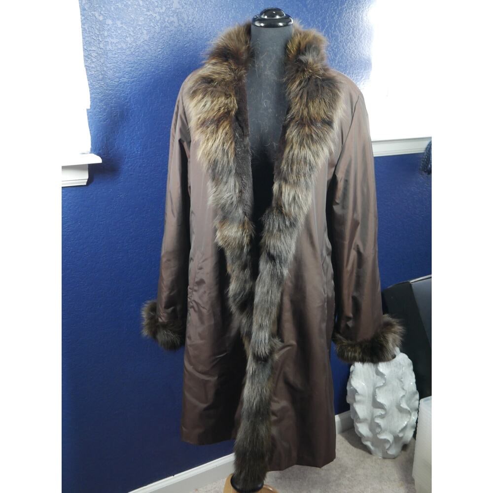 Beautiful Dana Buchman Fox Fur & Fur Lined Coat Jacket (1 of 7)