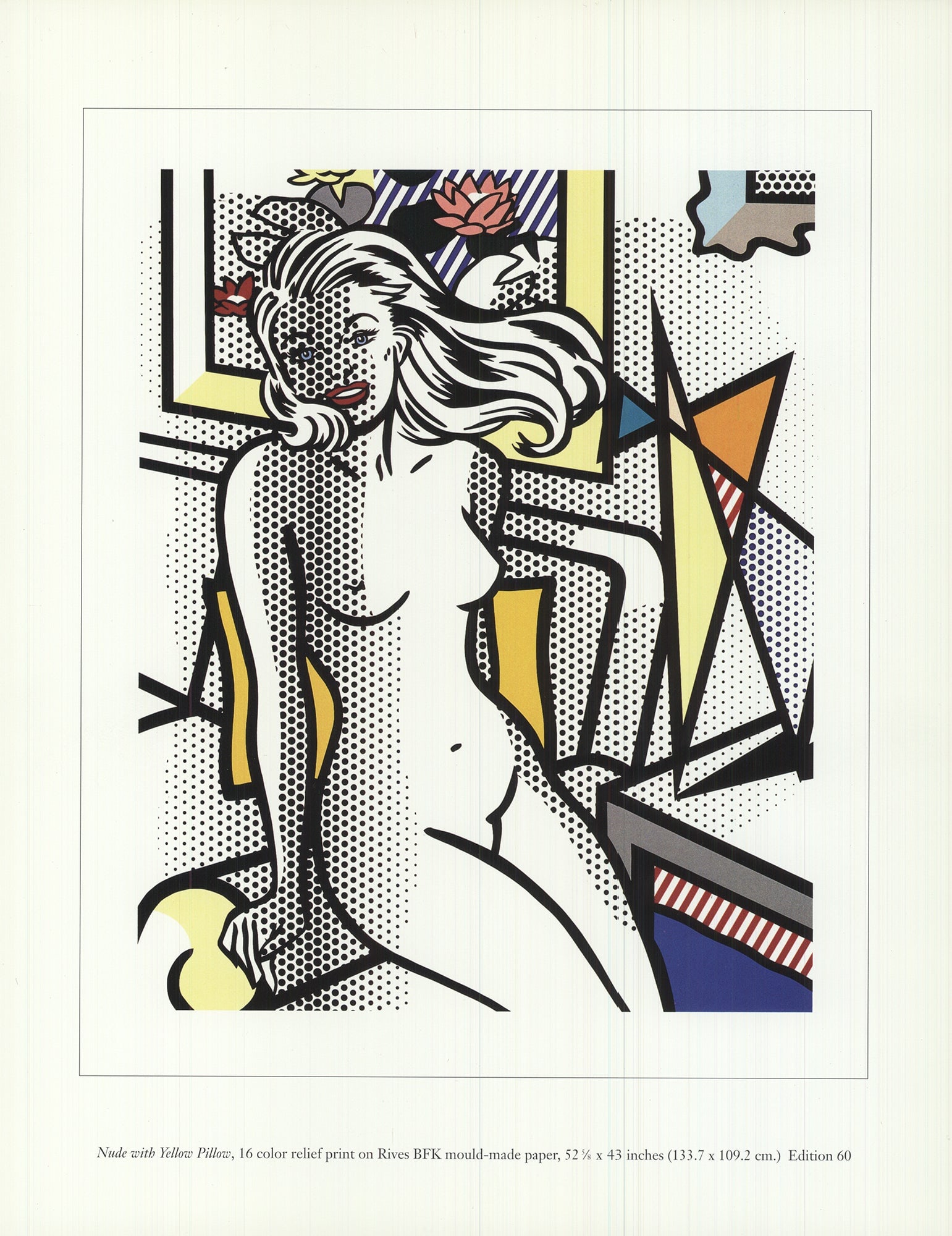 Roy Lichtenstein - Figure with Yellow Pillow - 1997 Offset Lithograph 11" x 5" (1 of 4)