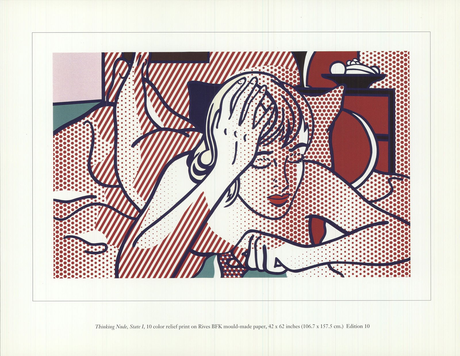 Roy Lichtenstein - Thinking Figure, State I - 1997 Offset Lithograph 8.5" x 11" (1 of 4)