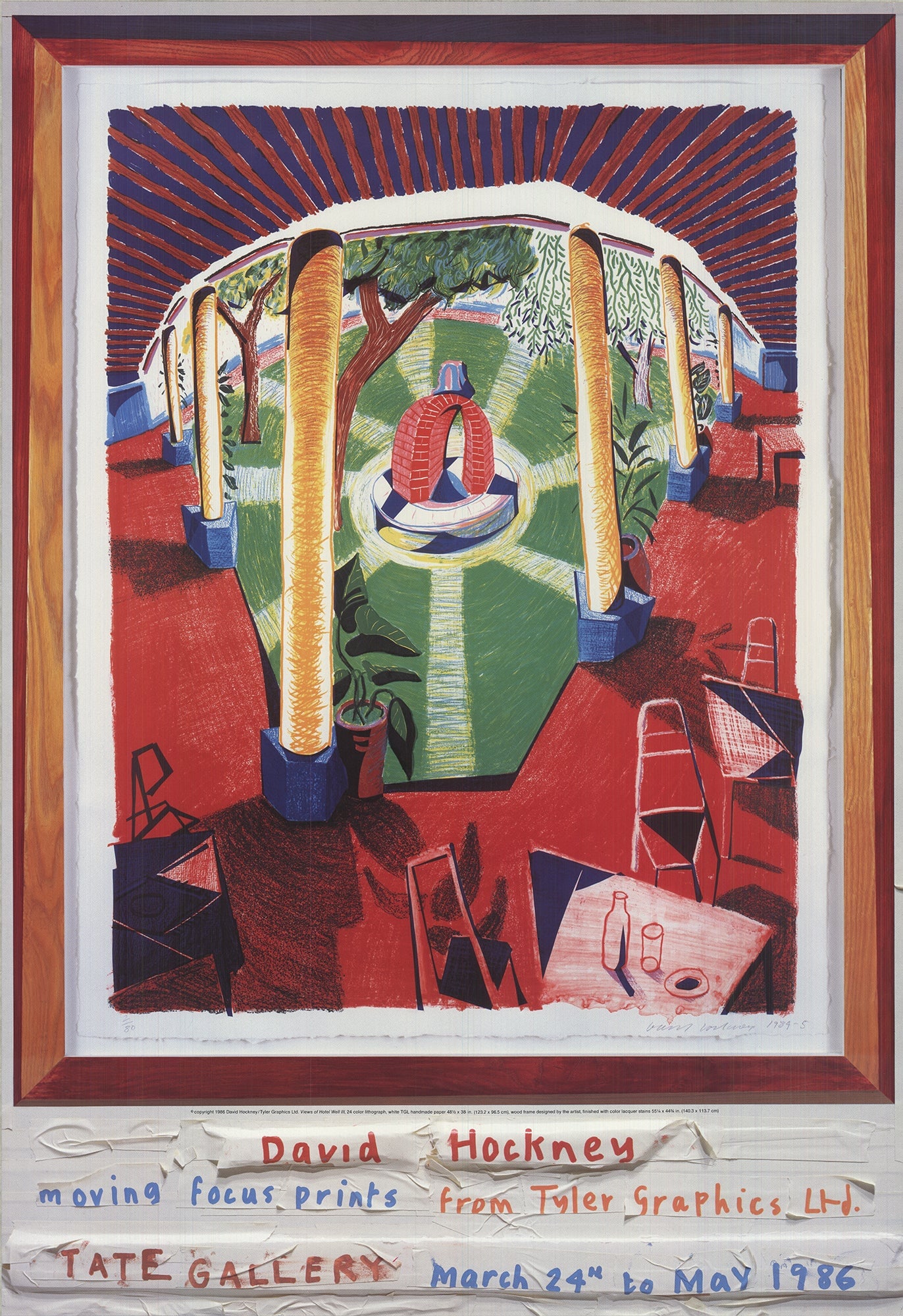 David Hockney - Views of Hotel Well III - 1986 Offset Lithograph 32" x 22" (1 of 4)