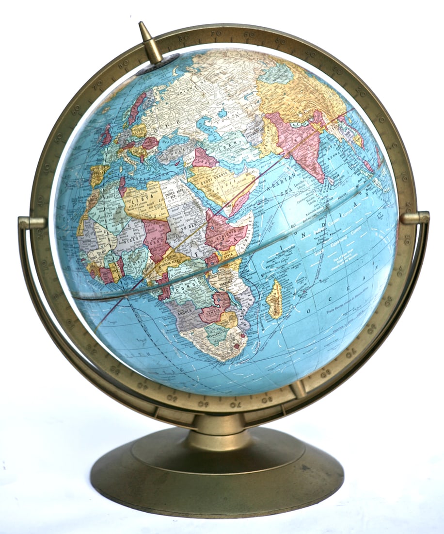 CRAM 1960 mid century 12 " terrestrial globe 3D relief (1 of 4)